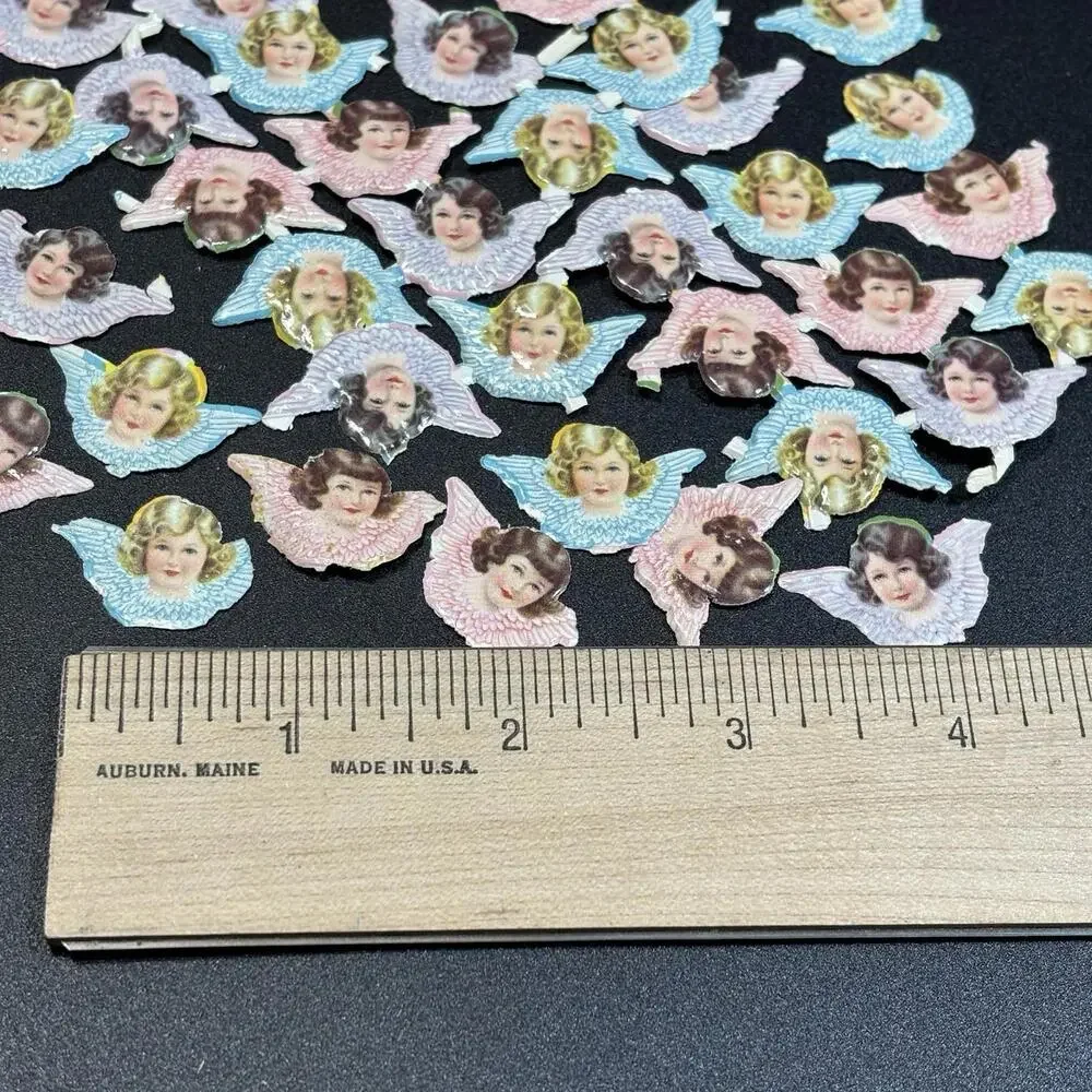 Vintage Embossed Angel Die‎ Cuts Victorian Scrap Christmas Ephemera Lot of 40+